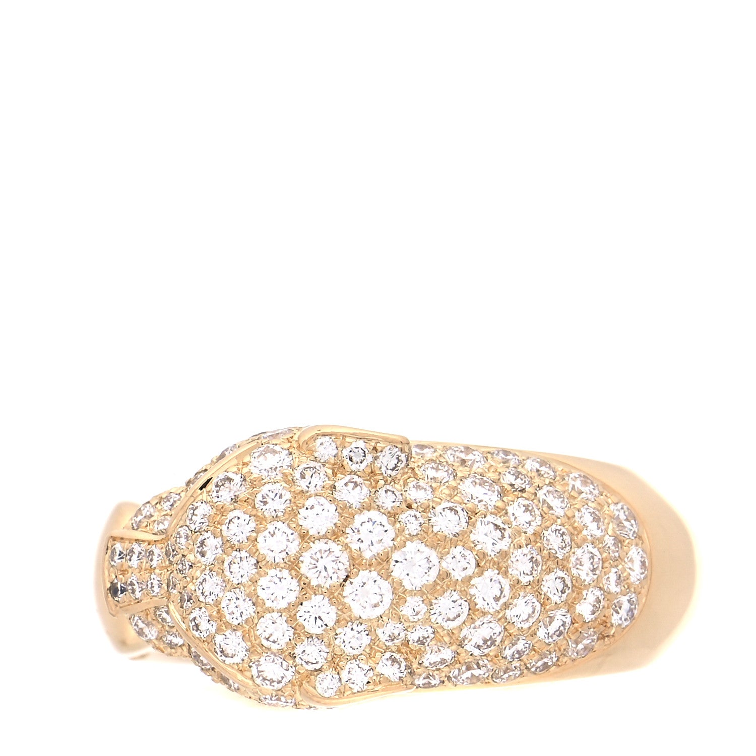 Cartier 18K Yellow Gold Diamond Emerald Panthere De Cartier Band Ring 58 8.25 5 of 8