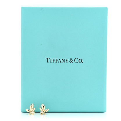 Tiffany 18K Yellow Gold Diamond Paloma Picasso Olive Leaf Earrings 5 of 5