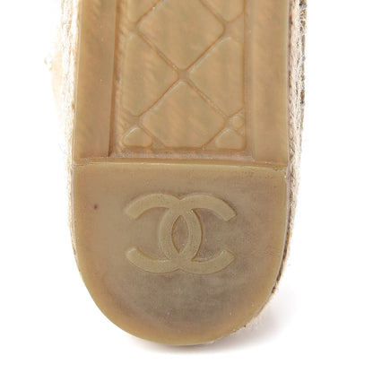 Chanel Suede Pearl CC Espadrilles 38 Beige Black 8 of 11