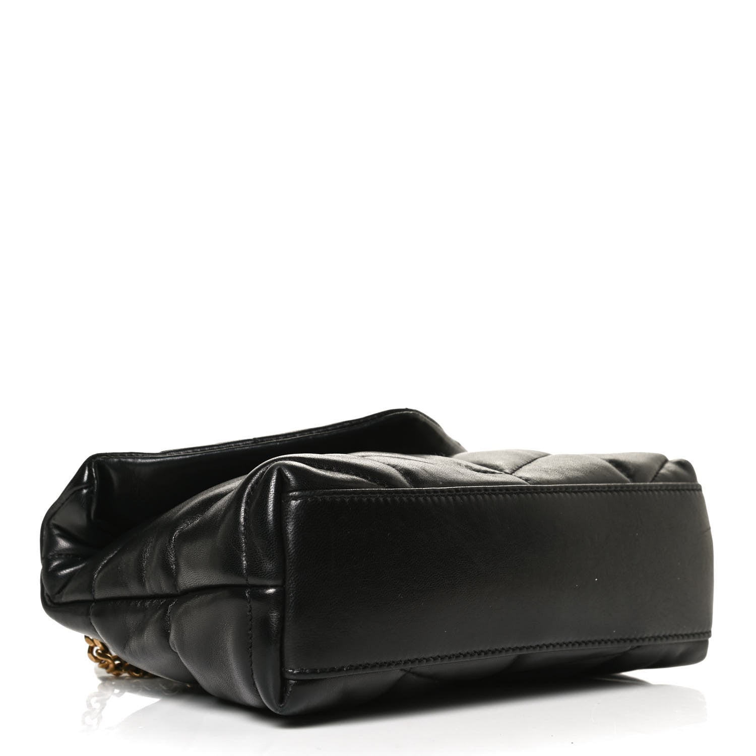 Saint Laurent Lambskin Quilted Toy Loulou Puffer Monogram Chain Satchel Black 4 of 13