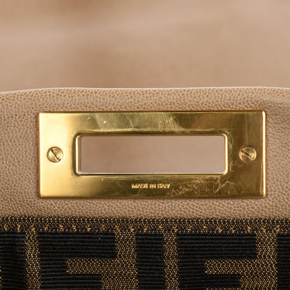 Fendi Goatskin Zucca Large Peekaboo Iconic Satchel Brown 6 of 10