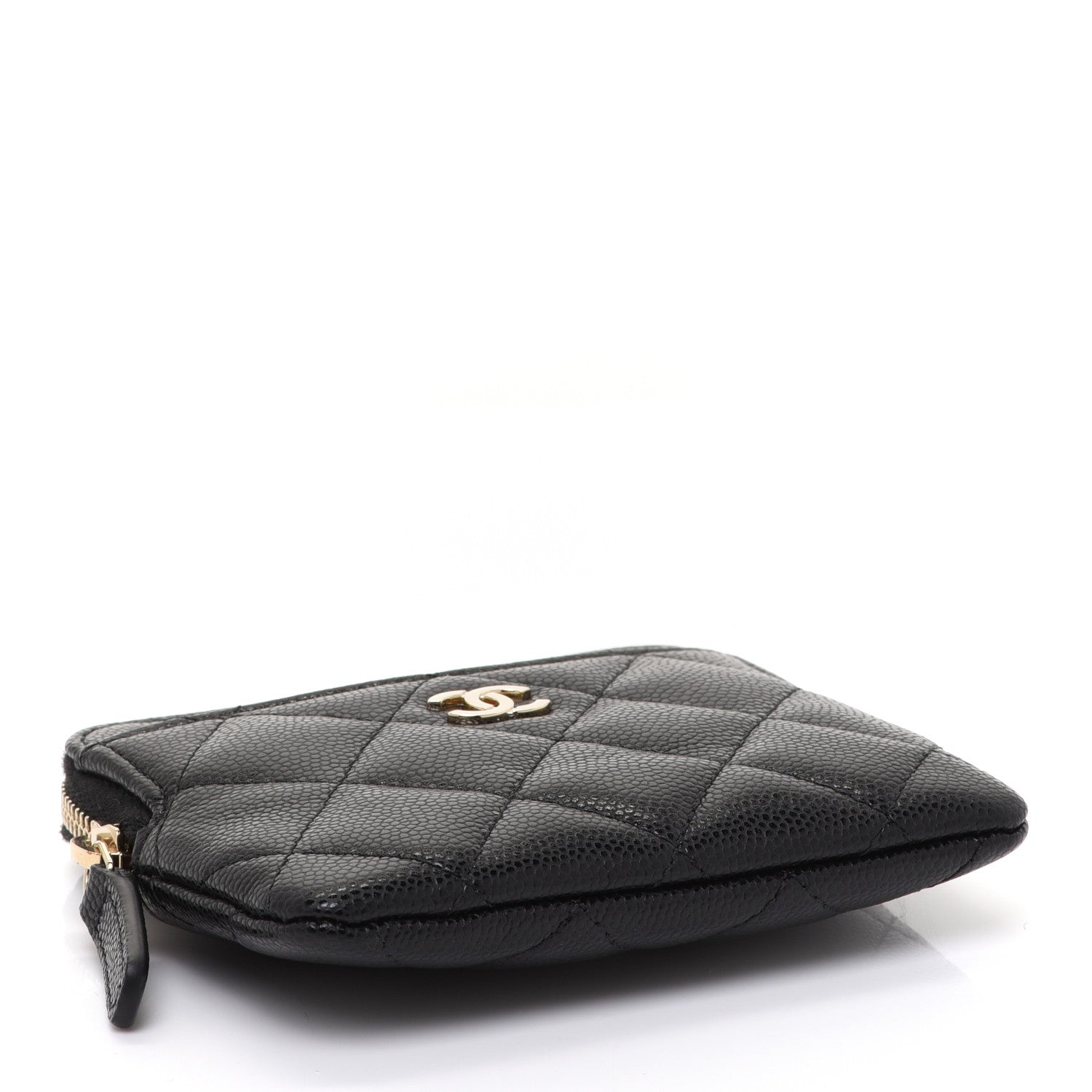 Chanel Caviar Quilted Zip Card Holder Wallet Black 4 of 7