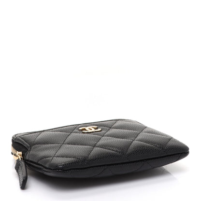 Chanel Caviar Quilted Zip Card Holder Wallet Black 4 of 7