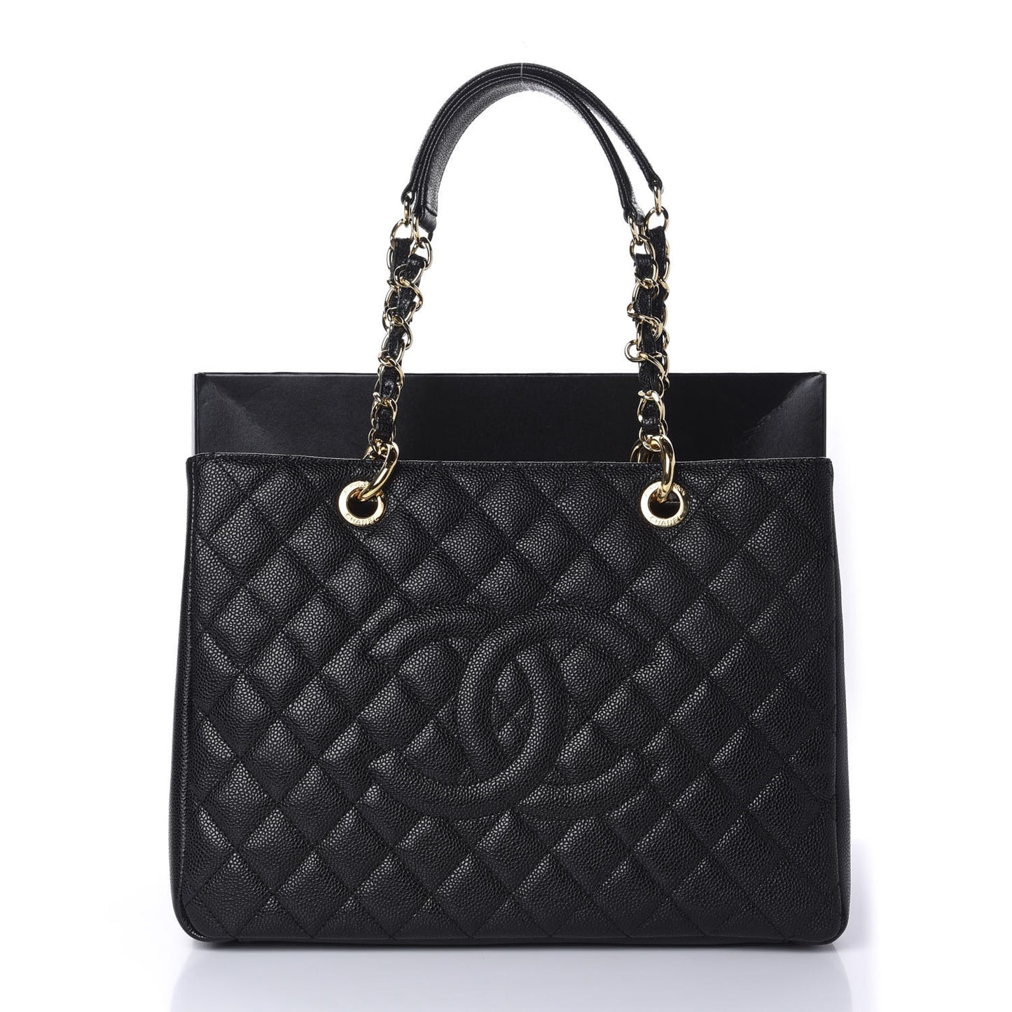 Caviar Quilted Grand Shopping Tote GST Black