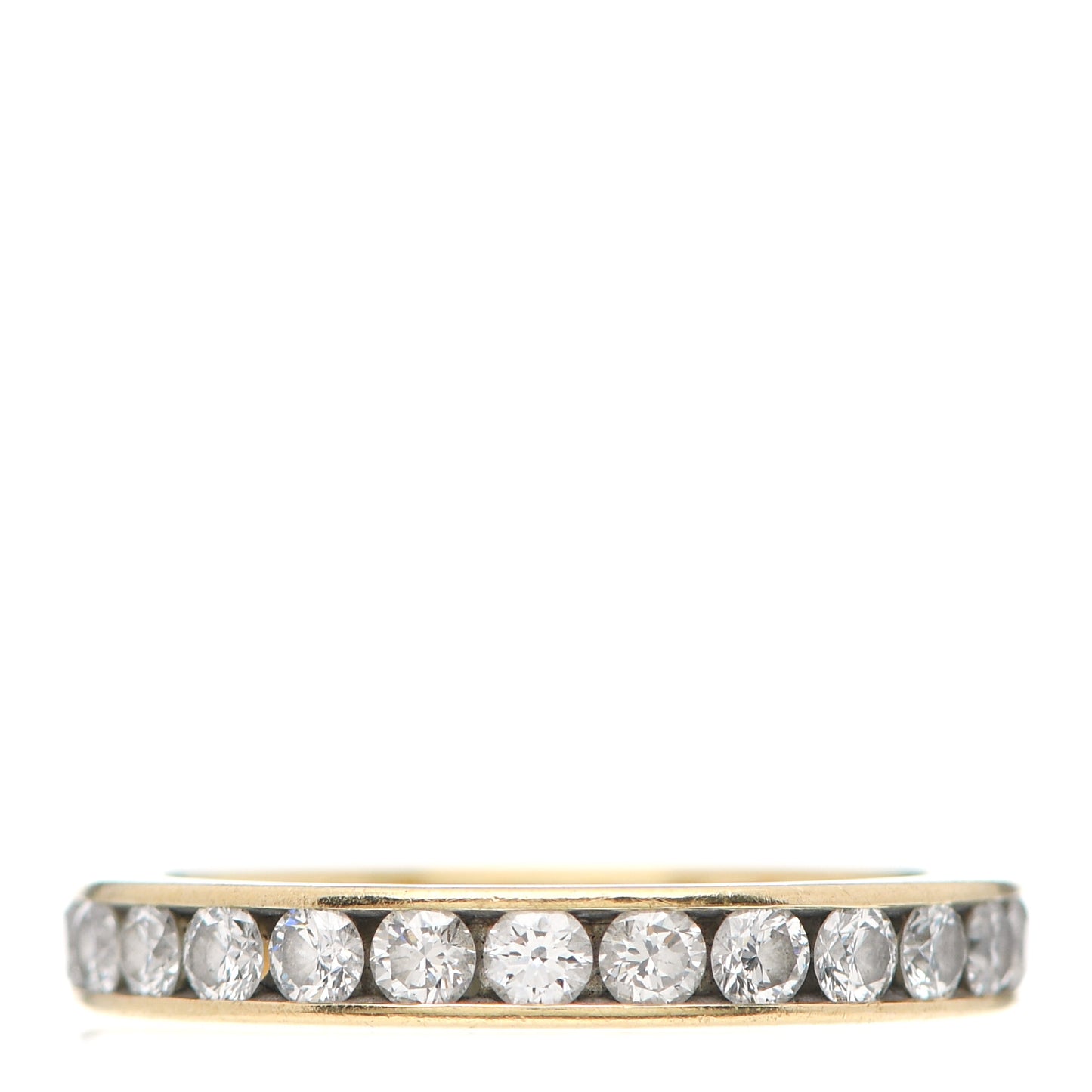 18K Yellow Gold Diamond 3mm Channel Set Band Ring 50 5.25