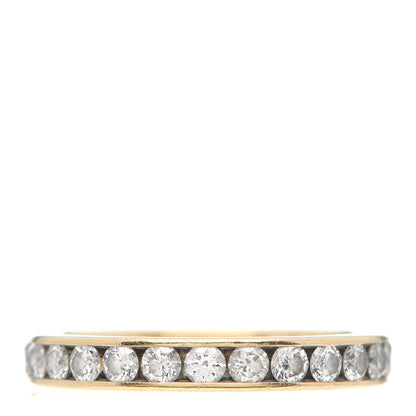 Tiffany 18K Yellow Gold Diamond 3mm Channel Set Band Ring 50 5.25 3 of 5