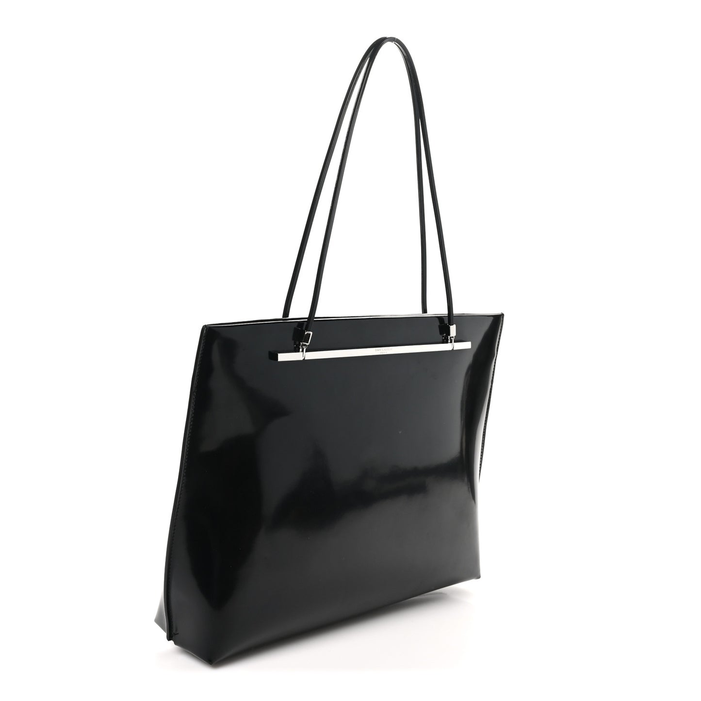 Patent Calfskin Suzanne Shopping Tote Black