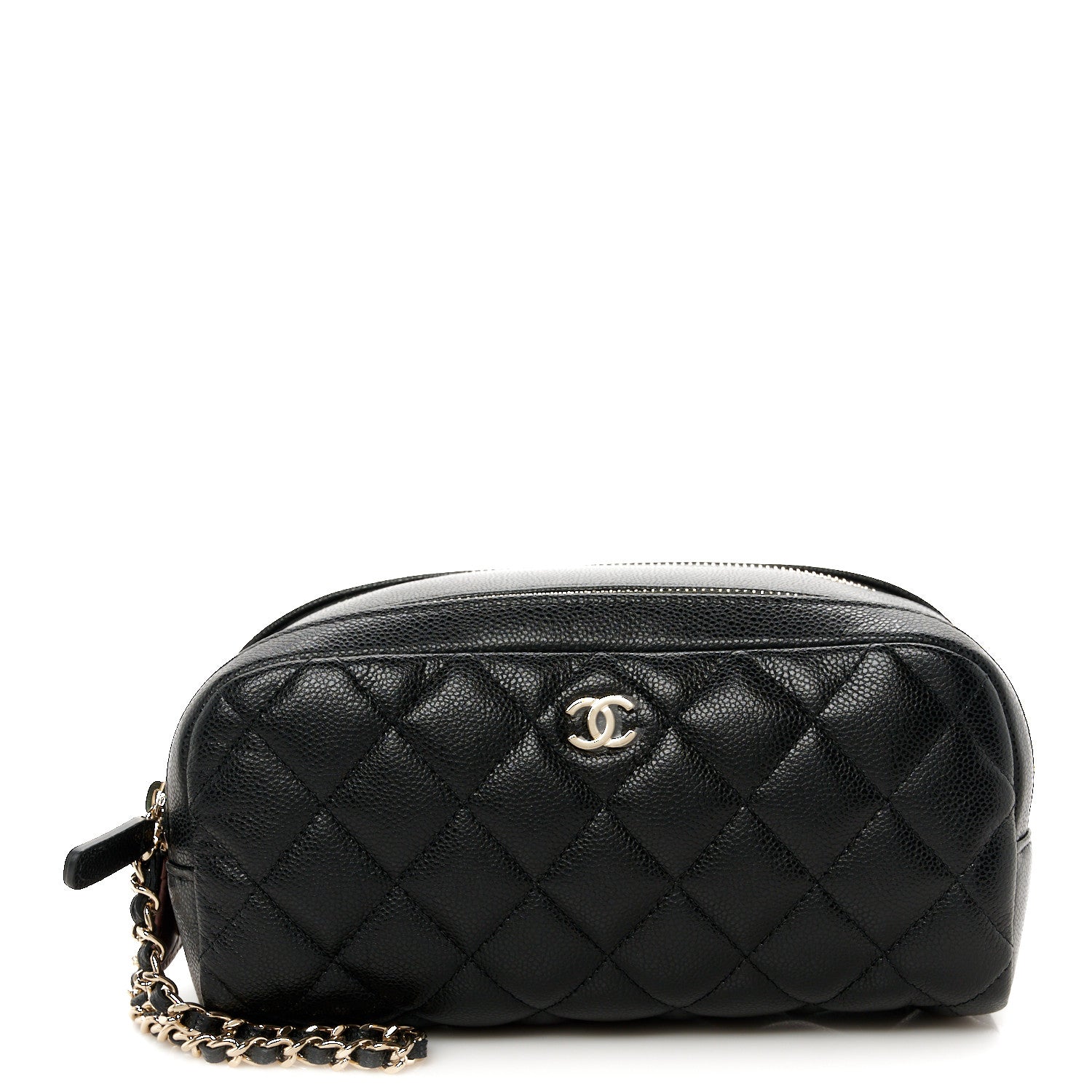 Chanel Caviar Quilted Toiletry Case With Chain Black 1 of 11