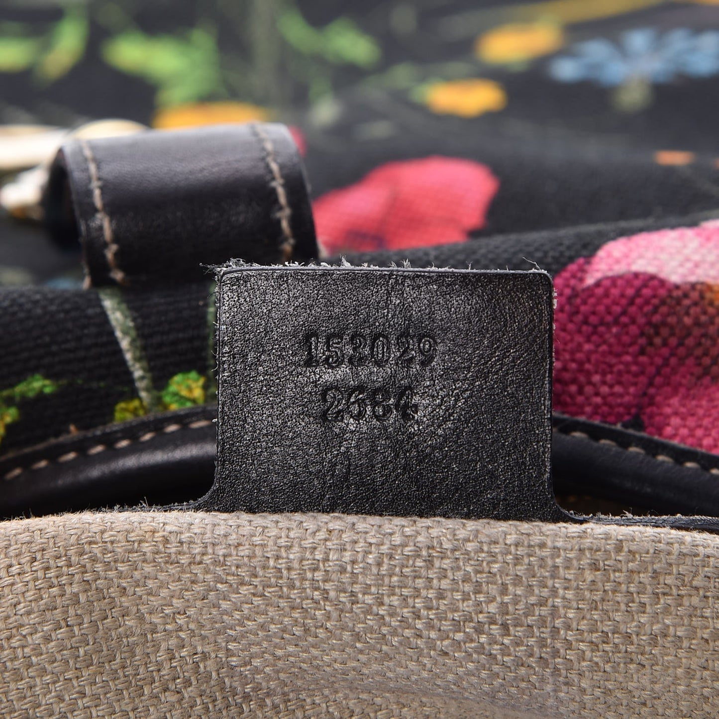 Canvas Floral Flora Medium Jackie O Bouvier Hobo Black