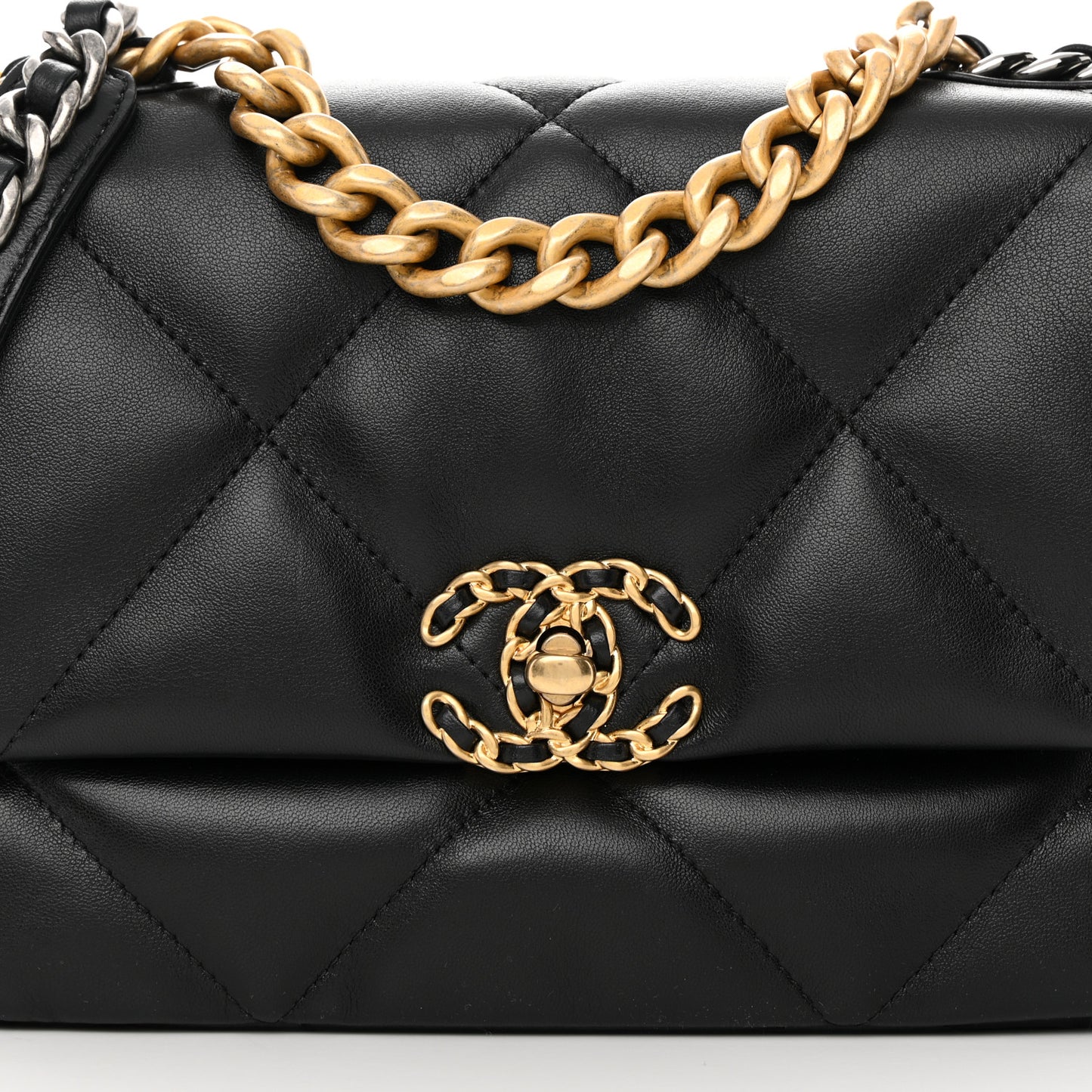 Lambskin Quilted Medium Chanel 19 Flap Black