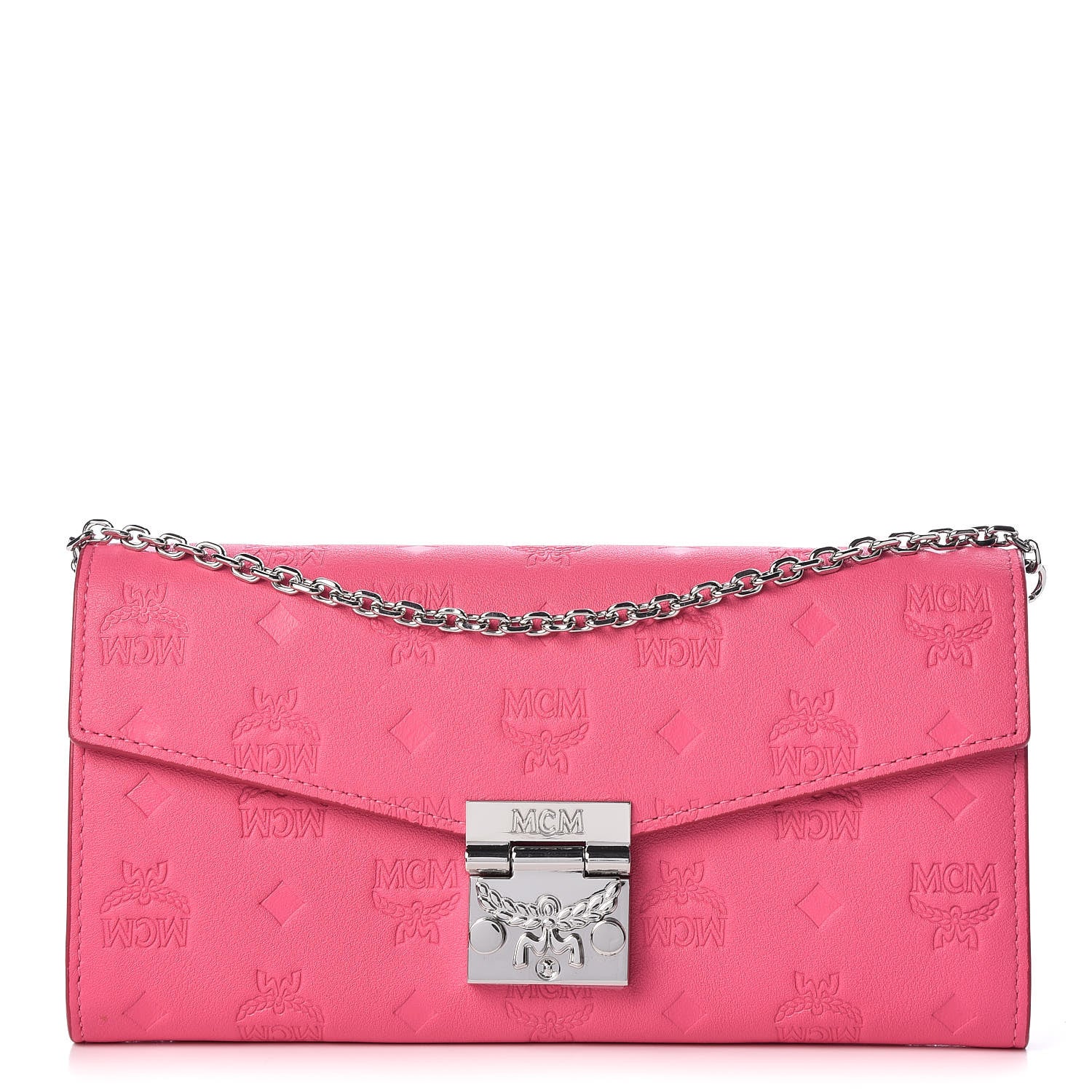 MCM Calfskin Ottomar Large Patricia Wallet On Chain Pink 1 of 8