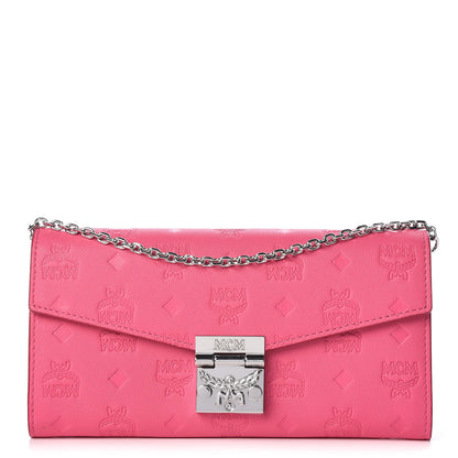 MCM Calfskin Ottomar Large Patricia Wallet On Chain Pink 1 of 8