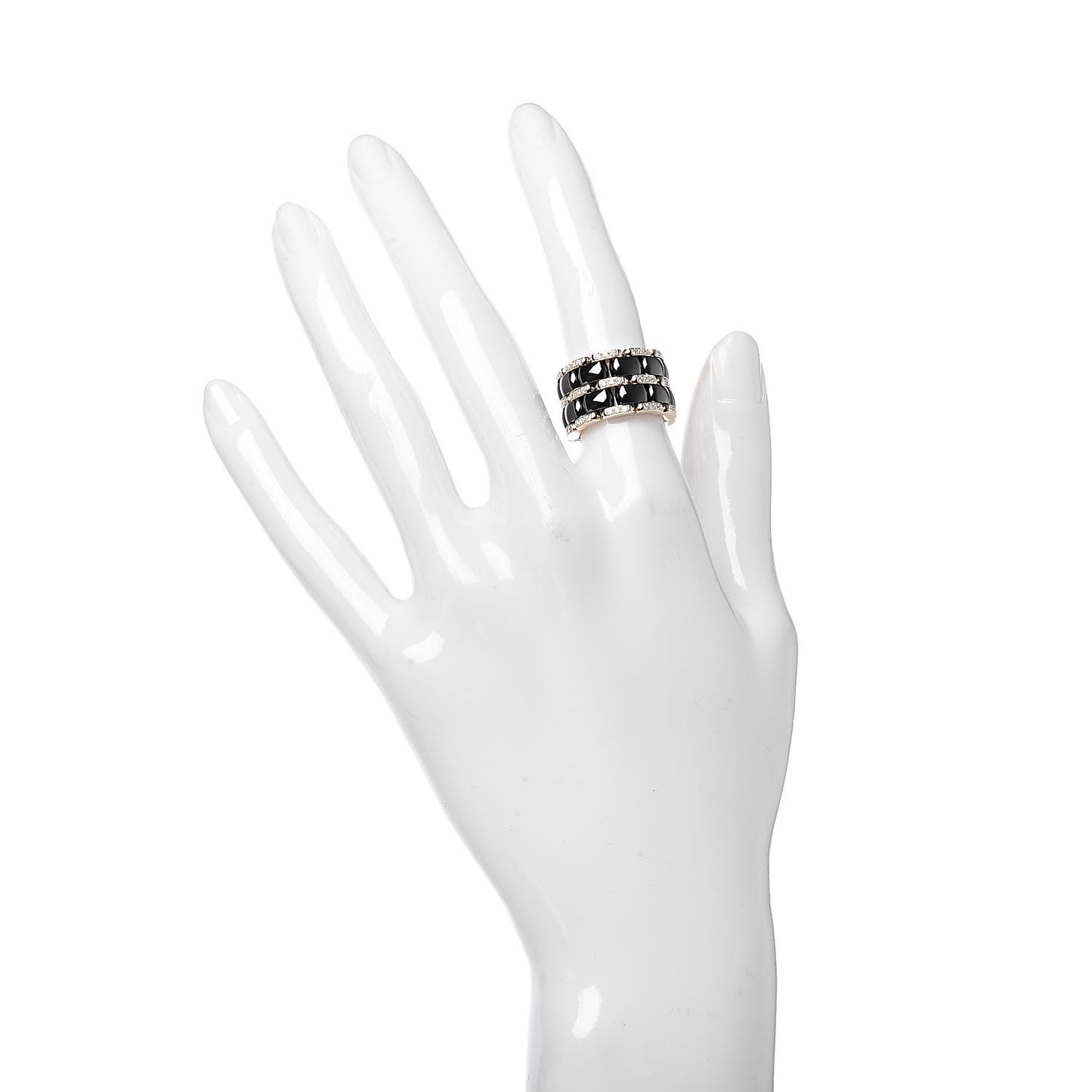 18K Yellow Gold Diamond Ceramic Large Ultra Ring Black 48 4.5