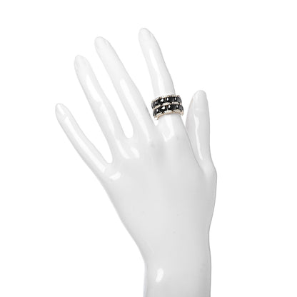 Chanel 18K Yellow Gold Diamond Ceramic Large Ultra Ring Black 48 4.5 2 of 4