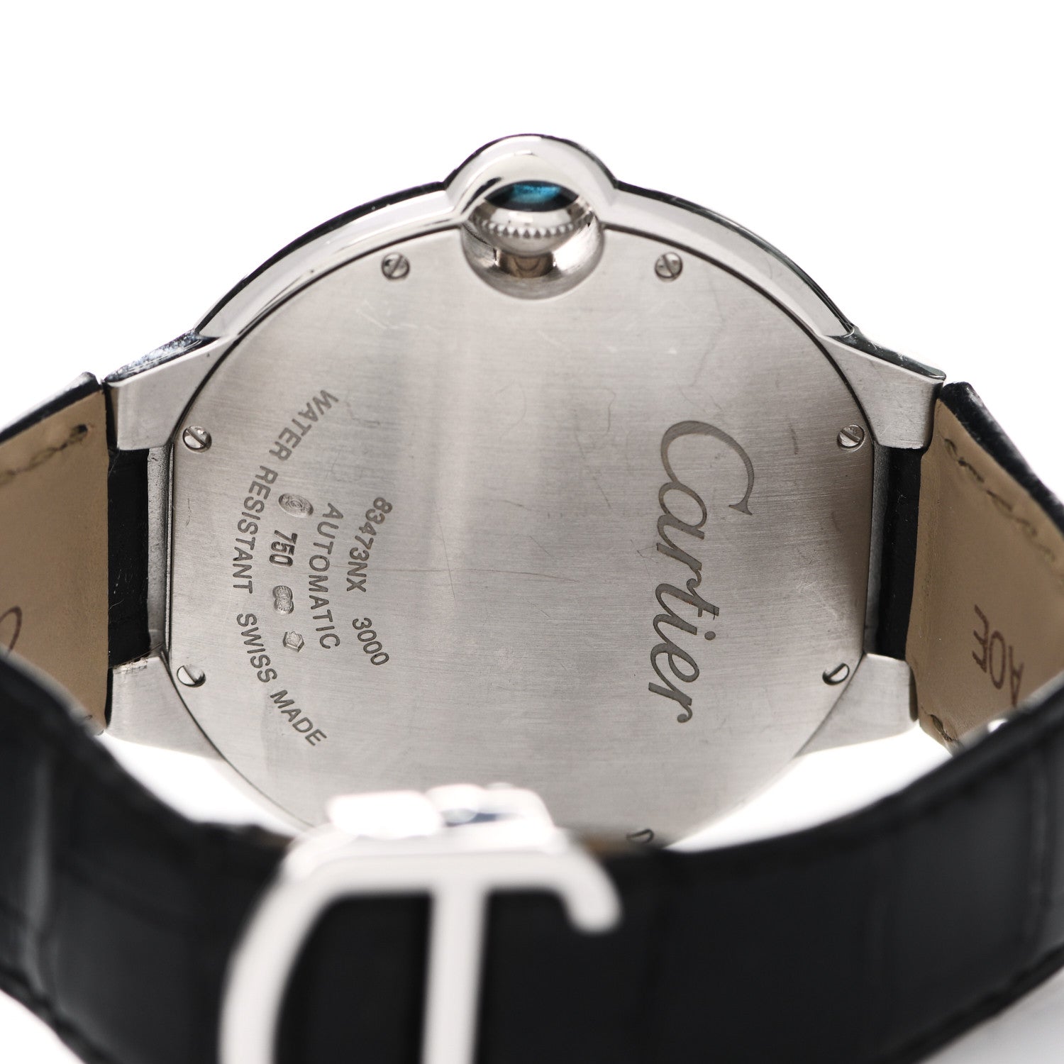 Cartier 18K White Gold Alligator Diamond Pave Bezel 42mm Ballon Bleu De Cartier Automatic Watch 4 of 7