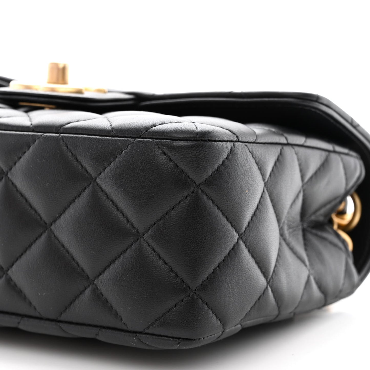 Lambskin Quilted Casino Chips Mini Flap Black