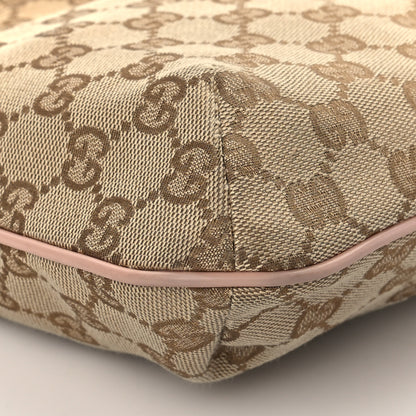 Gucci Monogram Web Small Flat Messenger Crossbody Pink Blue 10 of 11