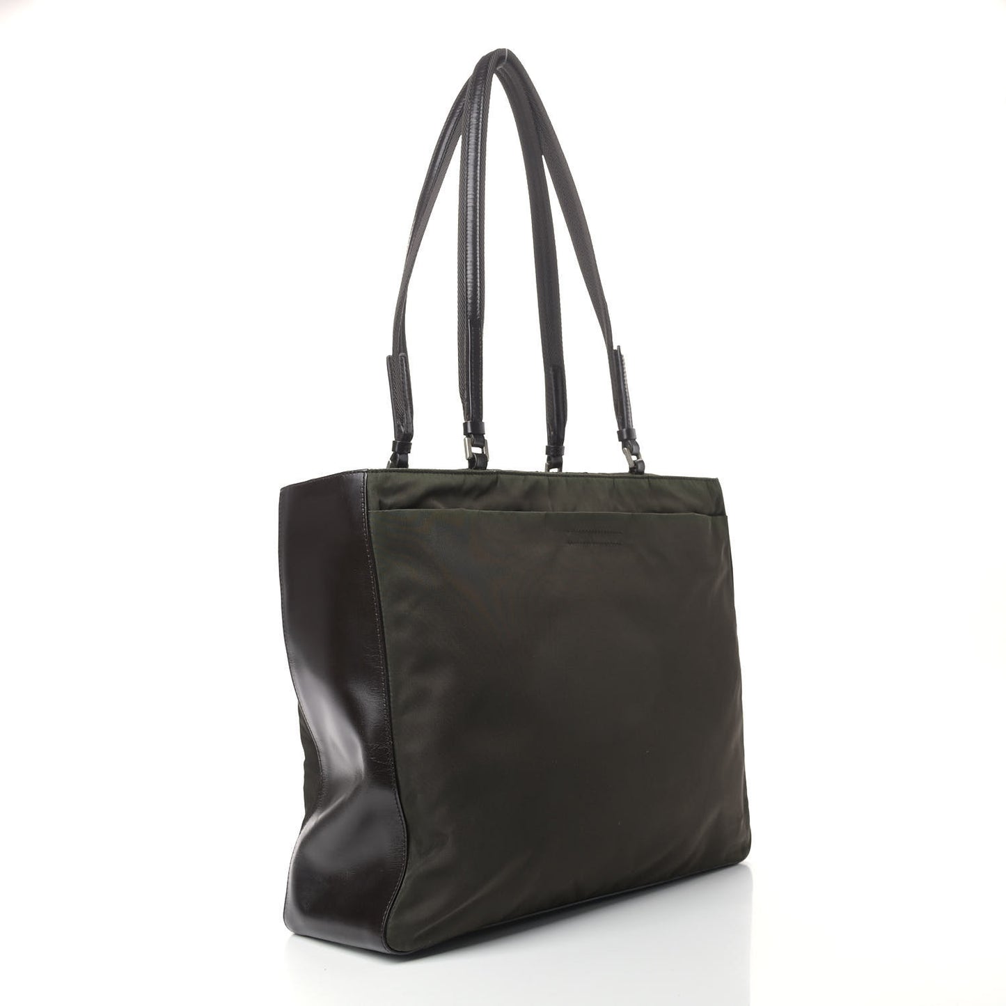 Tessuto Nylon Soft Calfskin Shopping Tote Ebano