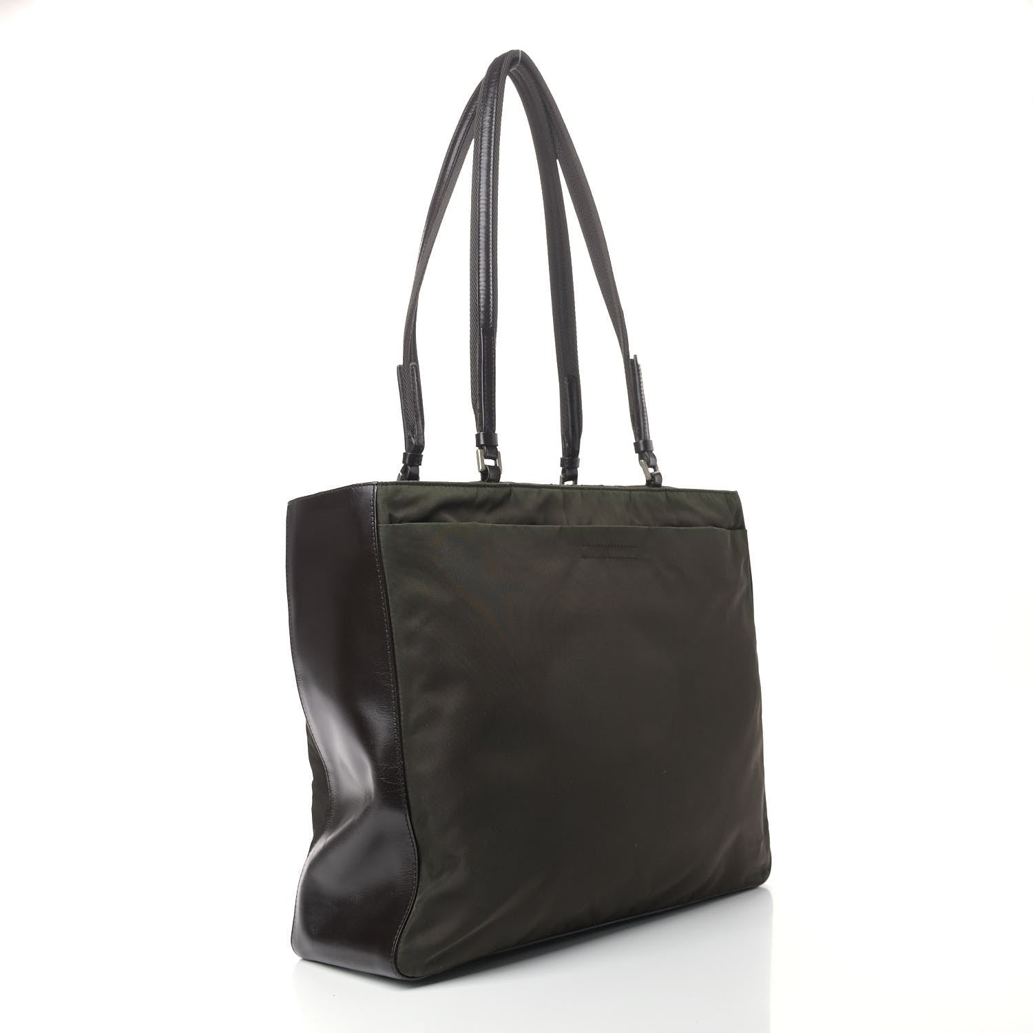 Prada Tessuto Nylon Soft Calfskin Shopping Tote Ebano 2 of 10