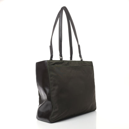 Prada Tessuto Nylon Soft Calfskin Shopping Tote Ebano 2 of 10