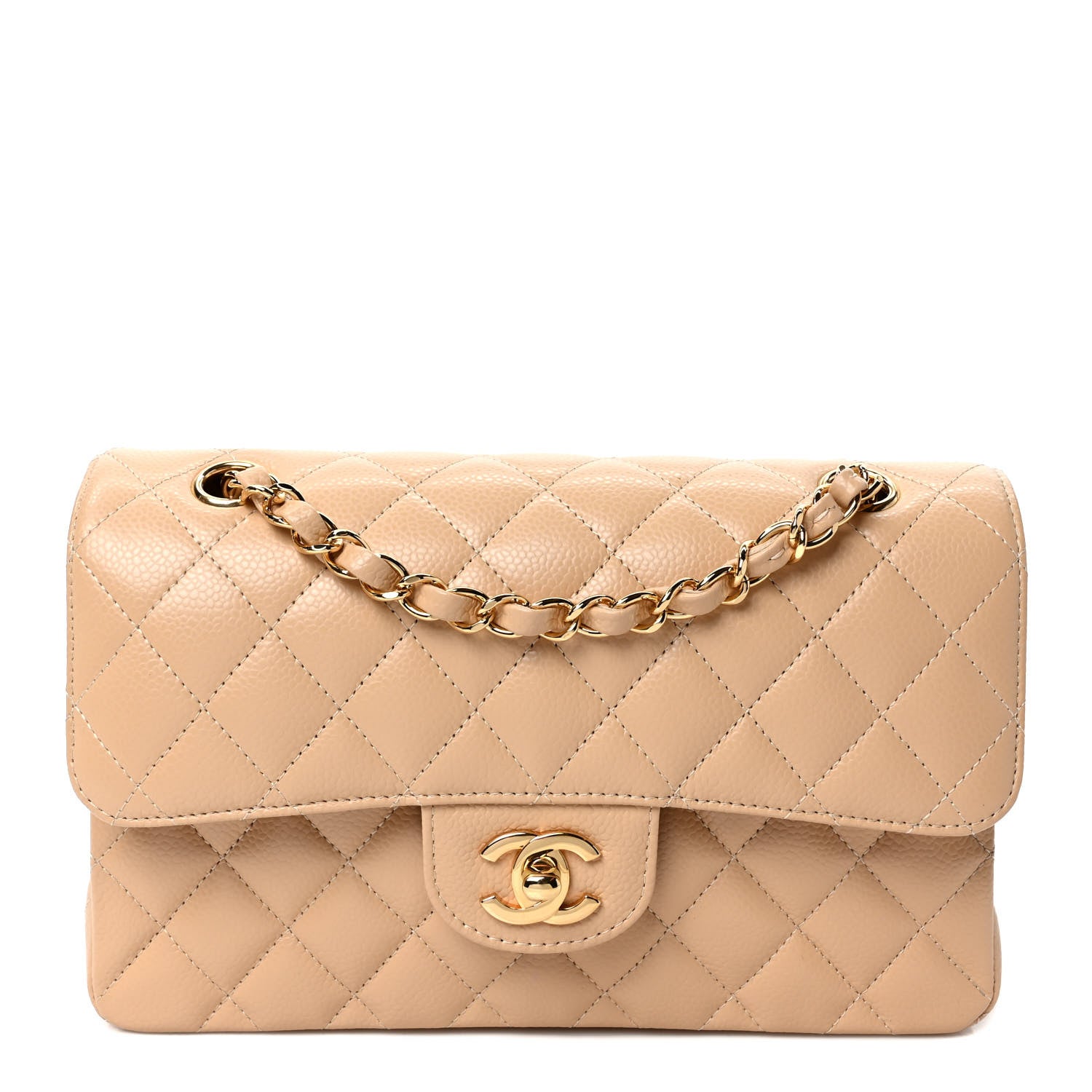 Chanel Caviar Quilted Small Double Flap Beige 1 of 10