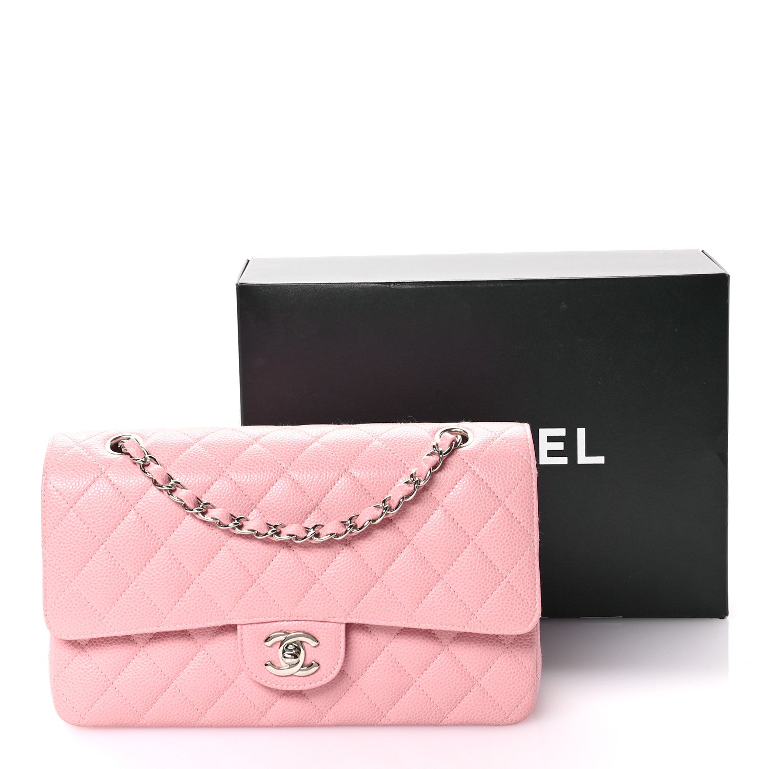 Chanel Caviar Quilted Medium Double Flap Pink 11 of 11