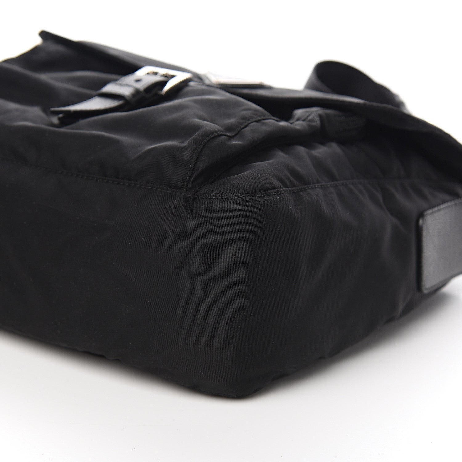 Prada Tessuto Nylon Saffiano Messenger Bag Black 8 of 9