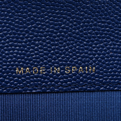 Chanel Caviar Chevron Quilted Vintage Mademoiselle Flap Card Holder Blue 7 of 9
