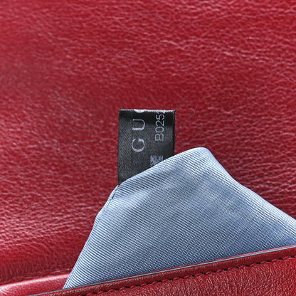 Gucci Calfskin Diagonal GG Medium Thiara Double Envelope Shoulder Bag Black Red 8 of 13
