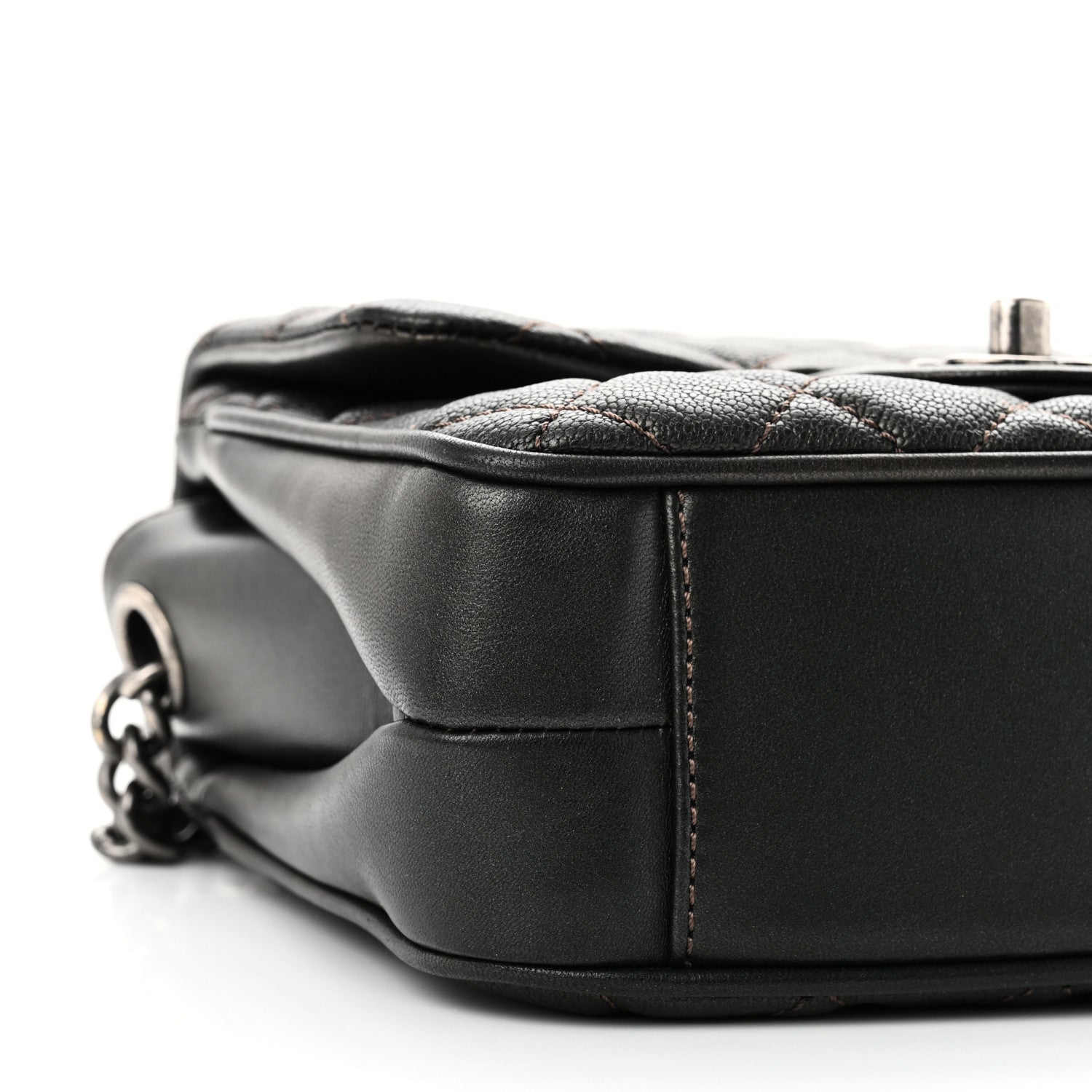 Chanel Metallic Goatskin Quilted Small Rock In Rome Flap Bronze 9 of 10