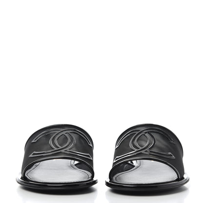 Chanel Mesh Patent Calfskin CC Mules 39 Black 2 of 8