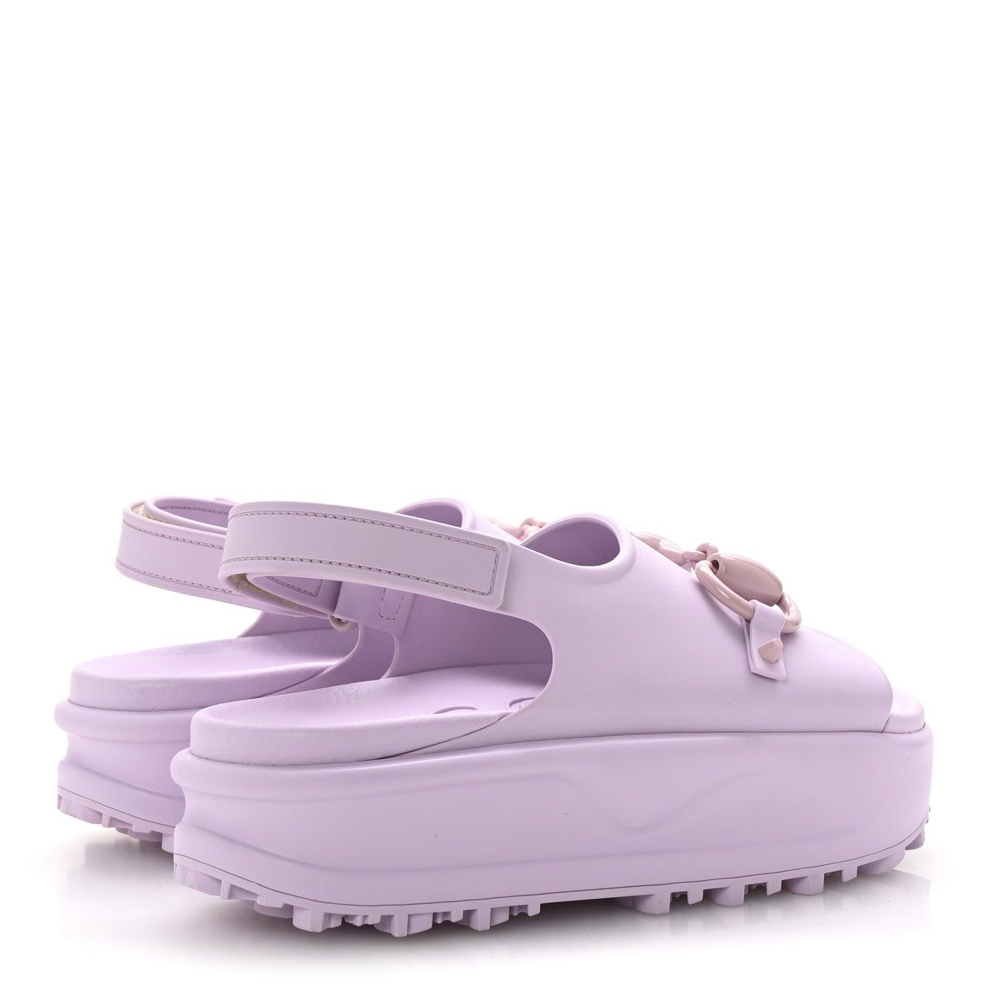Soft Rubber Horsebit Touch Womens Strapped Sandals 37 Talc Pink