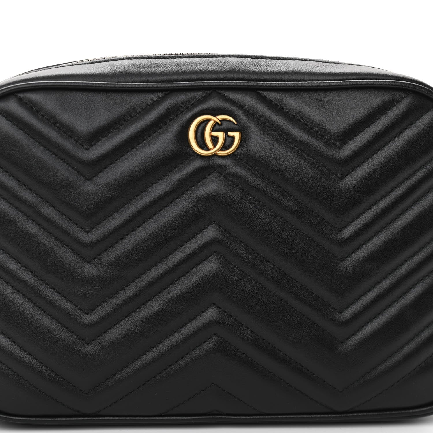 Gucci Calfskin Matelasse Mens GG Marmont Belt Bag 90 36 Black 8 of 10