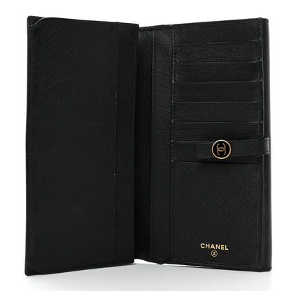 Chanel Grained Calfskin CC Button Long Wallet Black 5 of 9