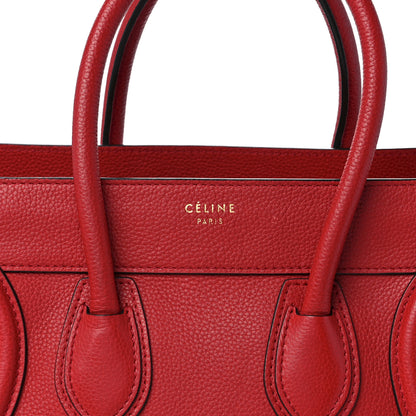 Celine Drummed Calfskin Micro Luggage Red 8 of 12