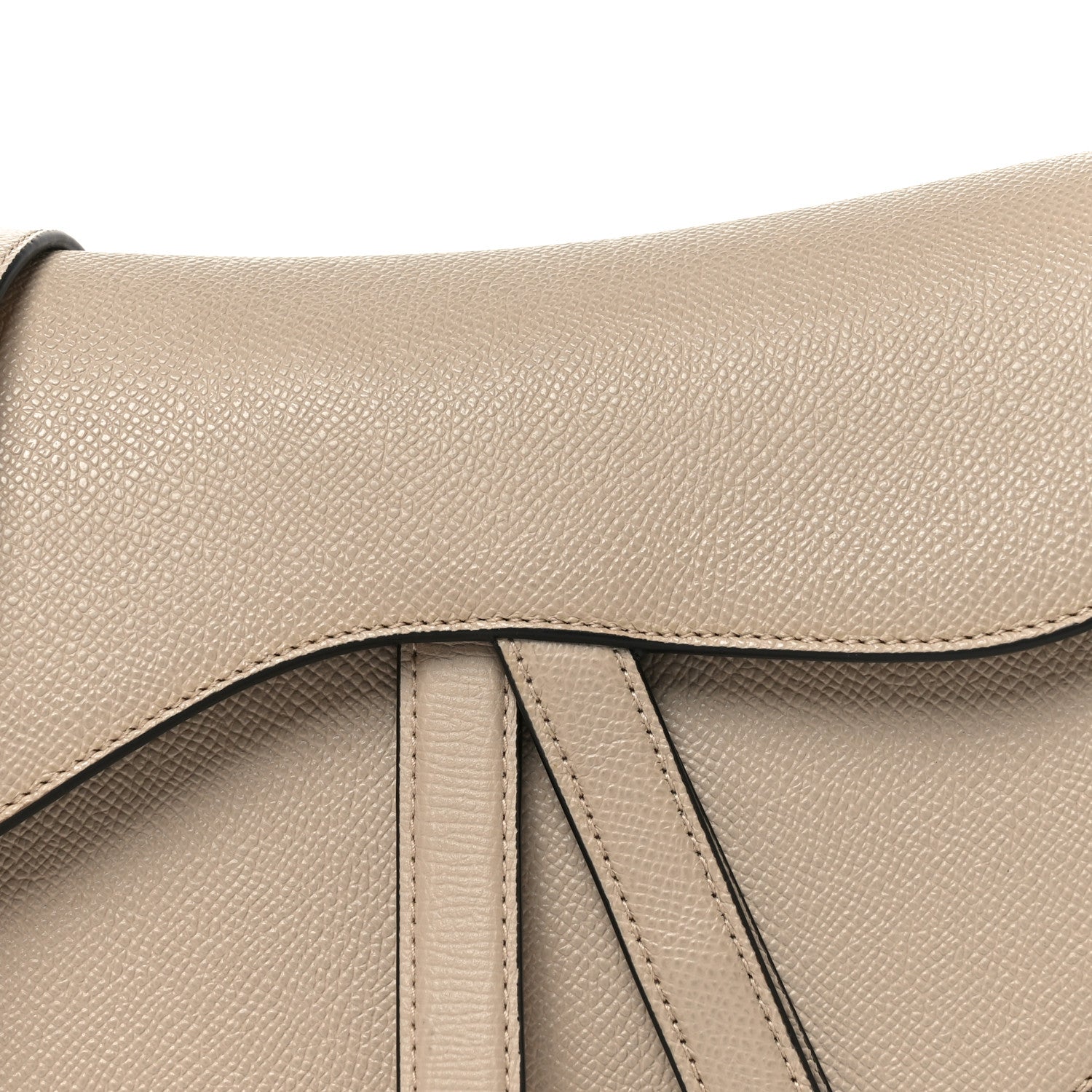 Christian Dior Grained Calfskin Saddle Bag With Strap Warm Taupe 8 of 11