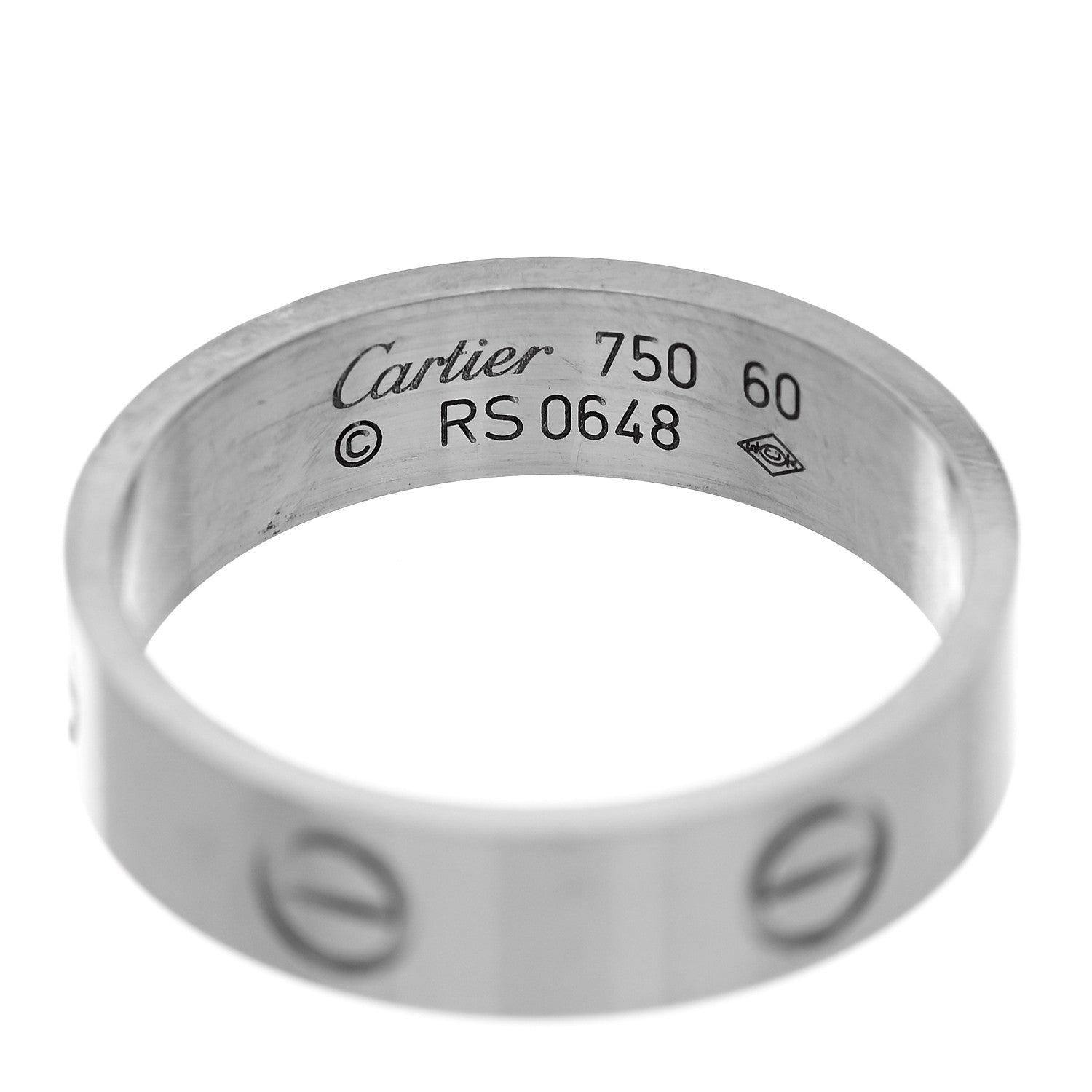 Cartier 18K White Gold 5.5mm LOVE Ring 60 9 4 of 5