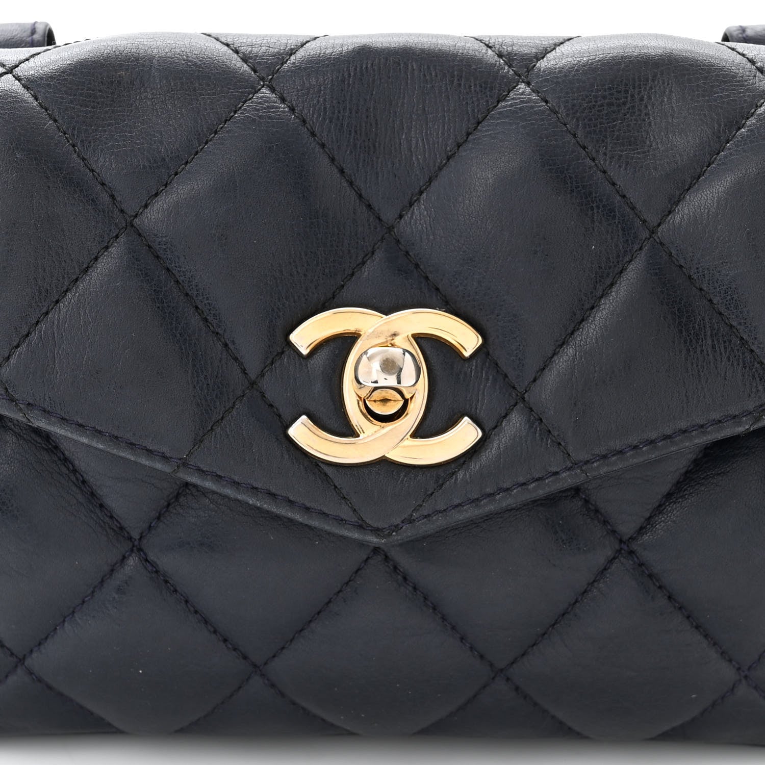 Chanel Lambskin Quilted Flap Waist Belt Bag 75 30 Navy 9 of 11