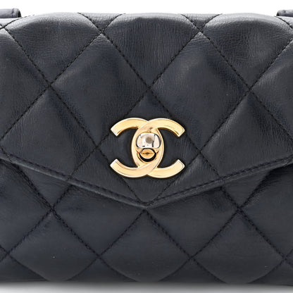 Chanel Lambskin Quilted Flap Waist Belt Bag 75 30 Navy 9 of 11