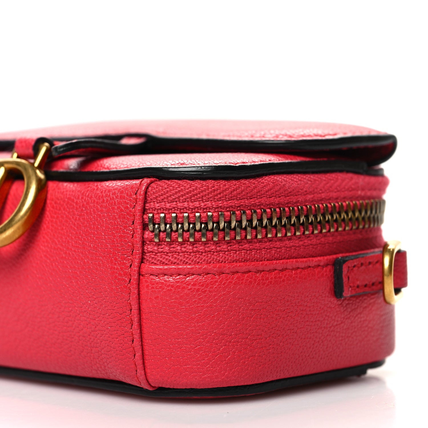 Christian Dior Goatskin Mini Saddle Shoulder Strap Pouch Red 9 of 9