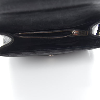 Saint Laurent Sheepskin Matelasse Chevron Monogram Medium College Bag Black 5 of 9