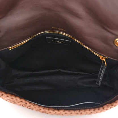 Saint Laurent Raffia Calfskin Monogram Medium Niki Chain Satchel New Nut 5 of 10