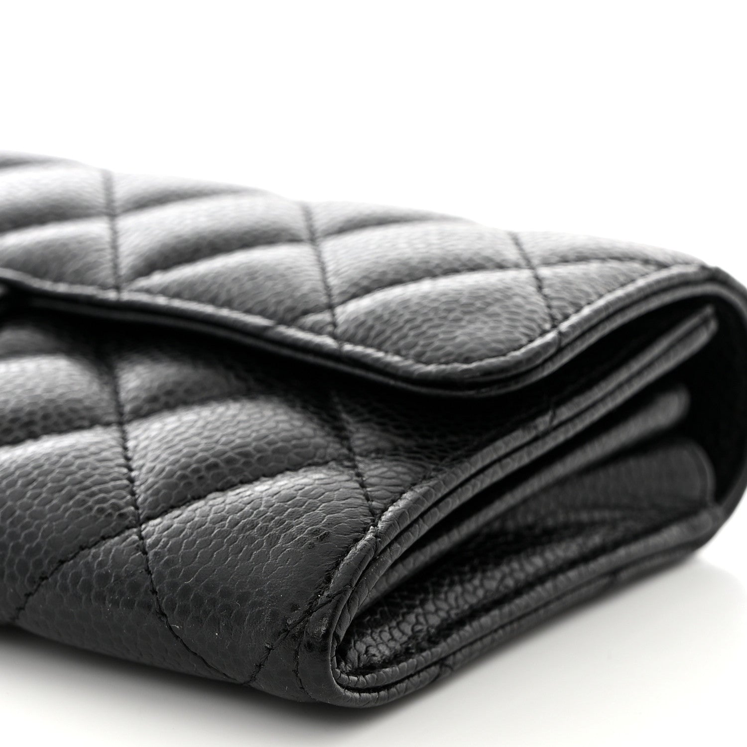 Chanel Caviar Quilted Large Gusset Flap Wallet Black 10 of 12