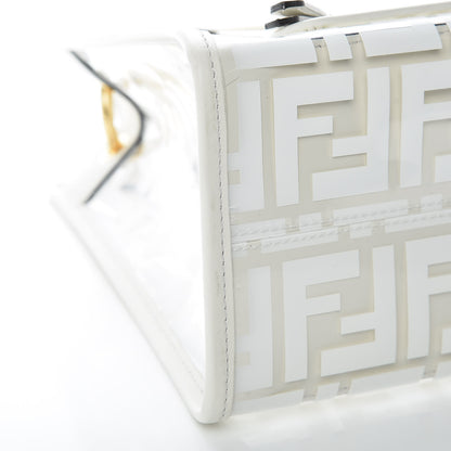 Fendi TPU FF Vitello Century Plexiglass Small Runaway Shopper Tote White 8 of 9