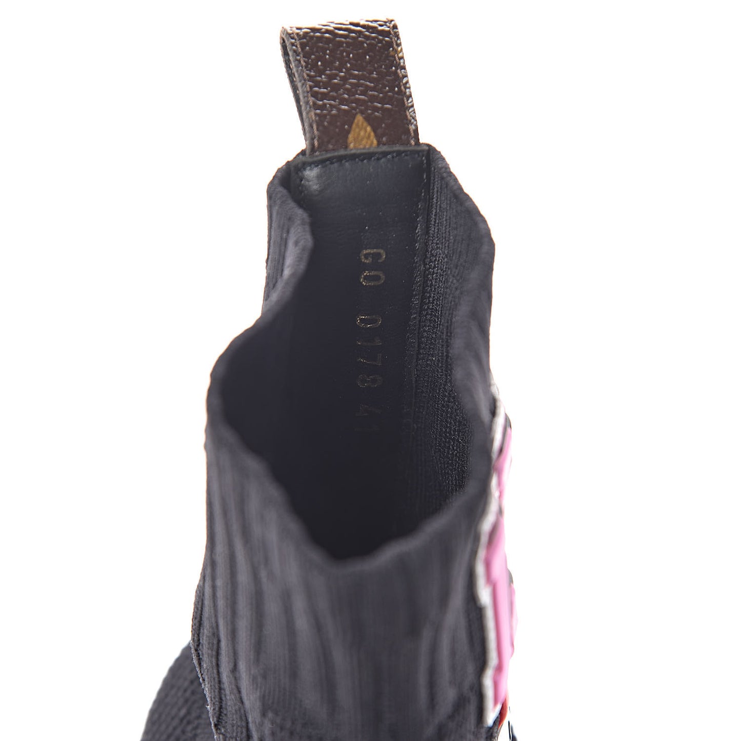 Stretch Fabric LV Black Heart Sock Sneaker 41 Black