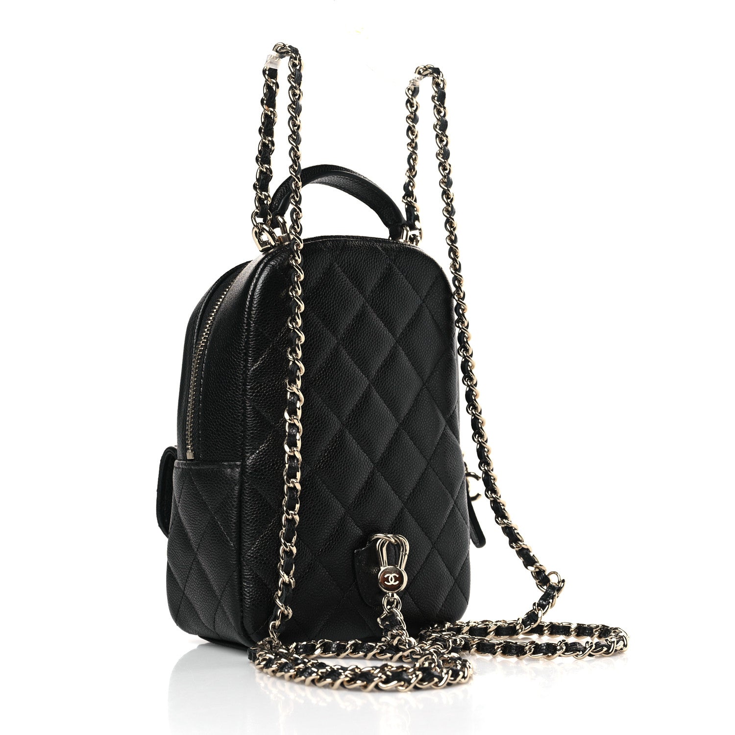 Chanel Caviar Quilted CC Mini Classic Backpack Black 3 of 9