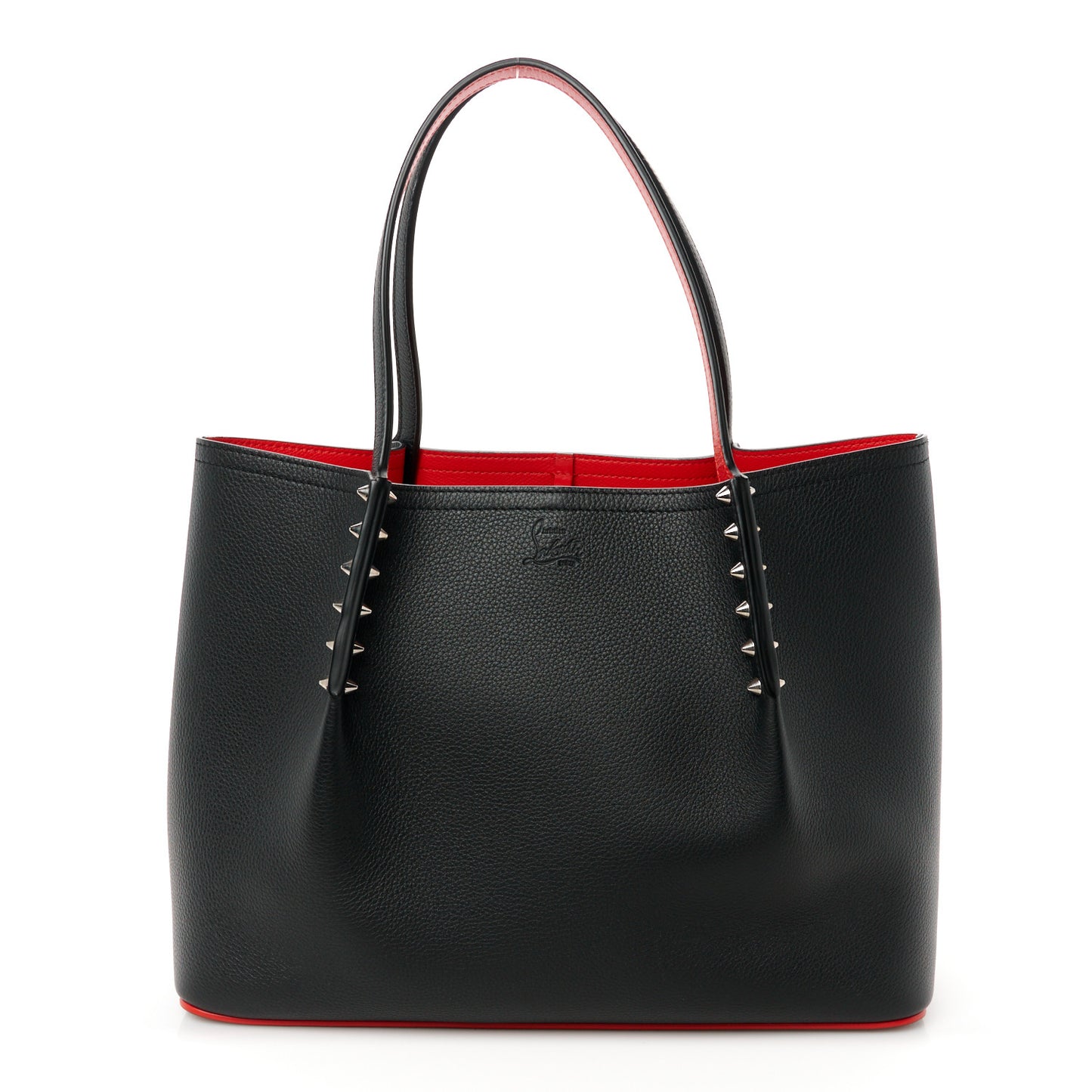 Calfskin Spiked Small Cabarock Shopper Tote Black