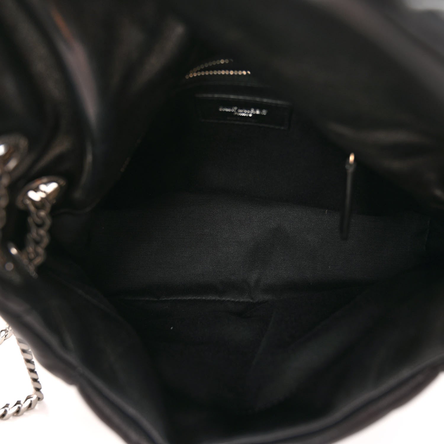 Saint Laurent SAINT LAURENT Lambskin Quilted Small Loulou Puffer Monogram Chain Satchel Black 5 of 9