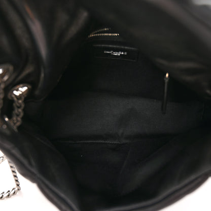 Saint Laurent SAINT LAURENT Lambskin Quilted Small Loulou Puffer Monogram Chain Satchel Black 5 of 9