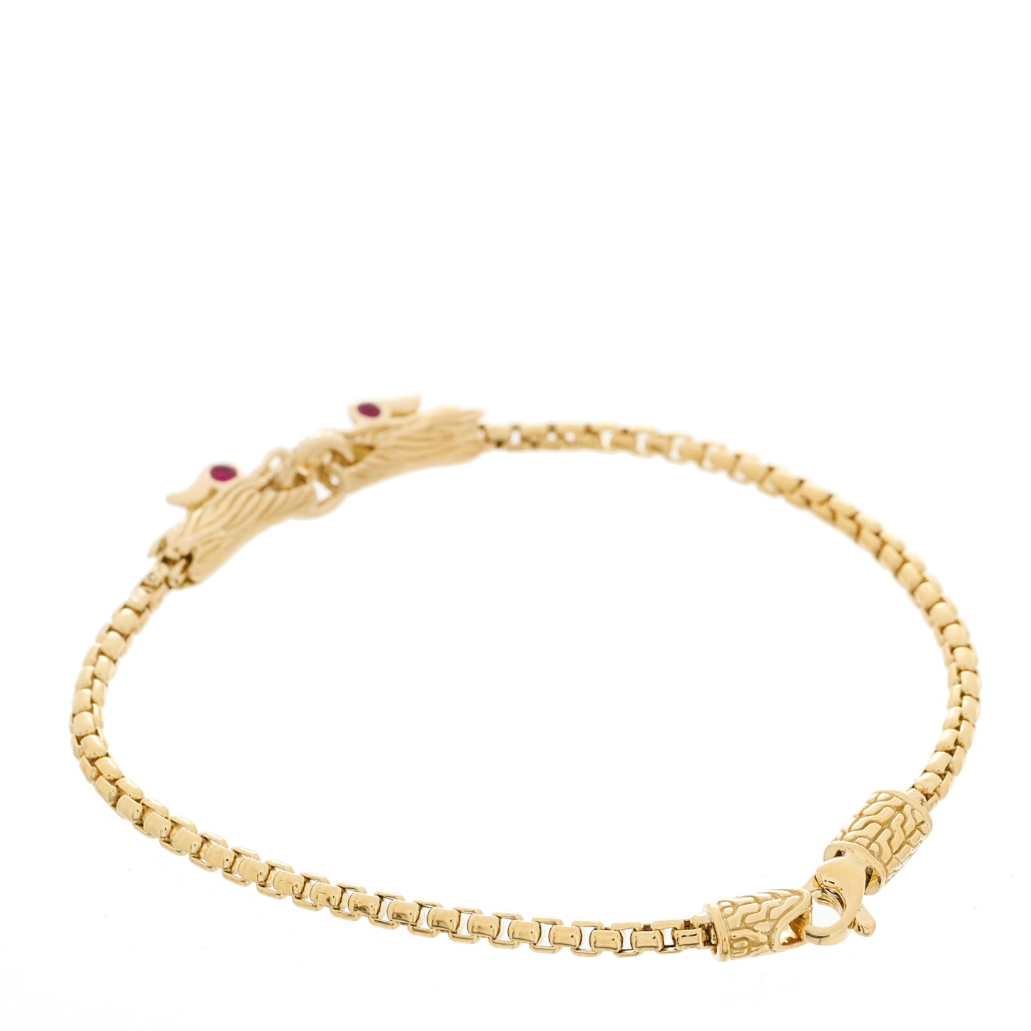 18K Yellow Gold Diamond Ruby Legends Naga Station Bracelet